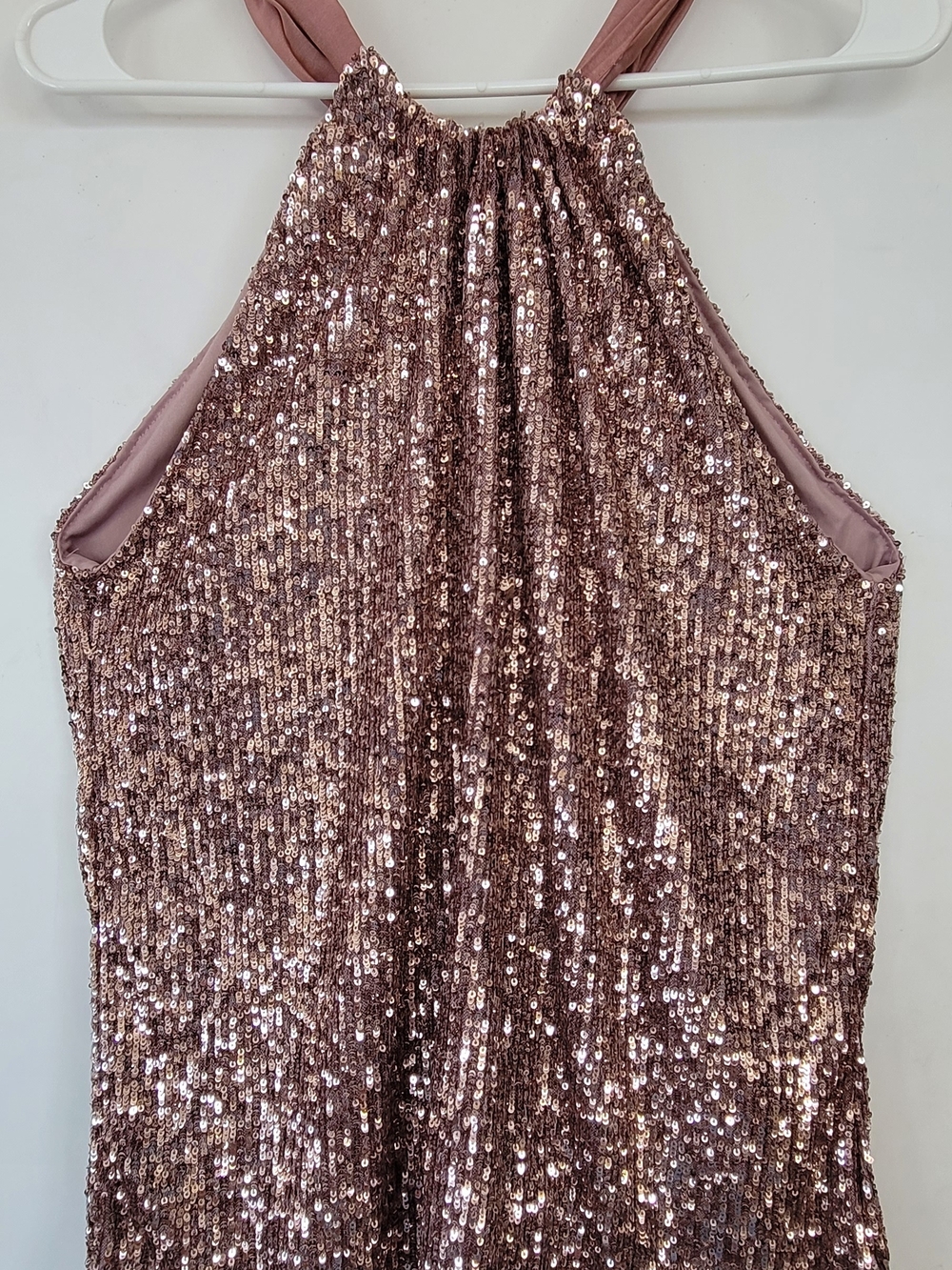 Rose Gold Sequin Halter Top